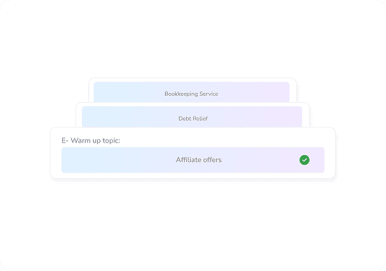 Specific topic warm-up settings