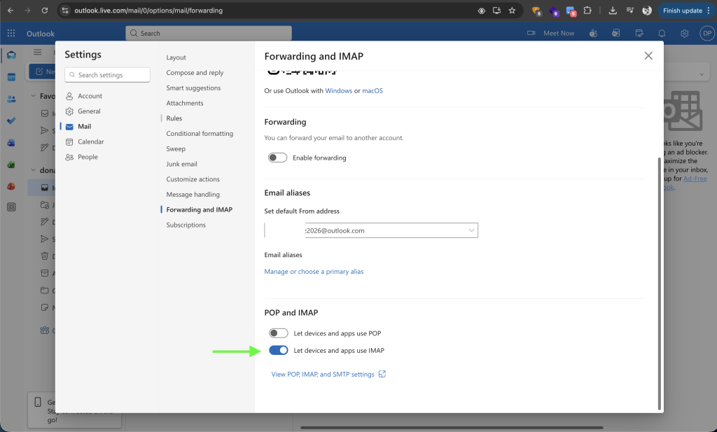 Outlook & Hotmail User is authenticated but not connected - How to resolve [Solved] - Screenshot 2026 01 26 at 12.19.52 PM
