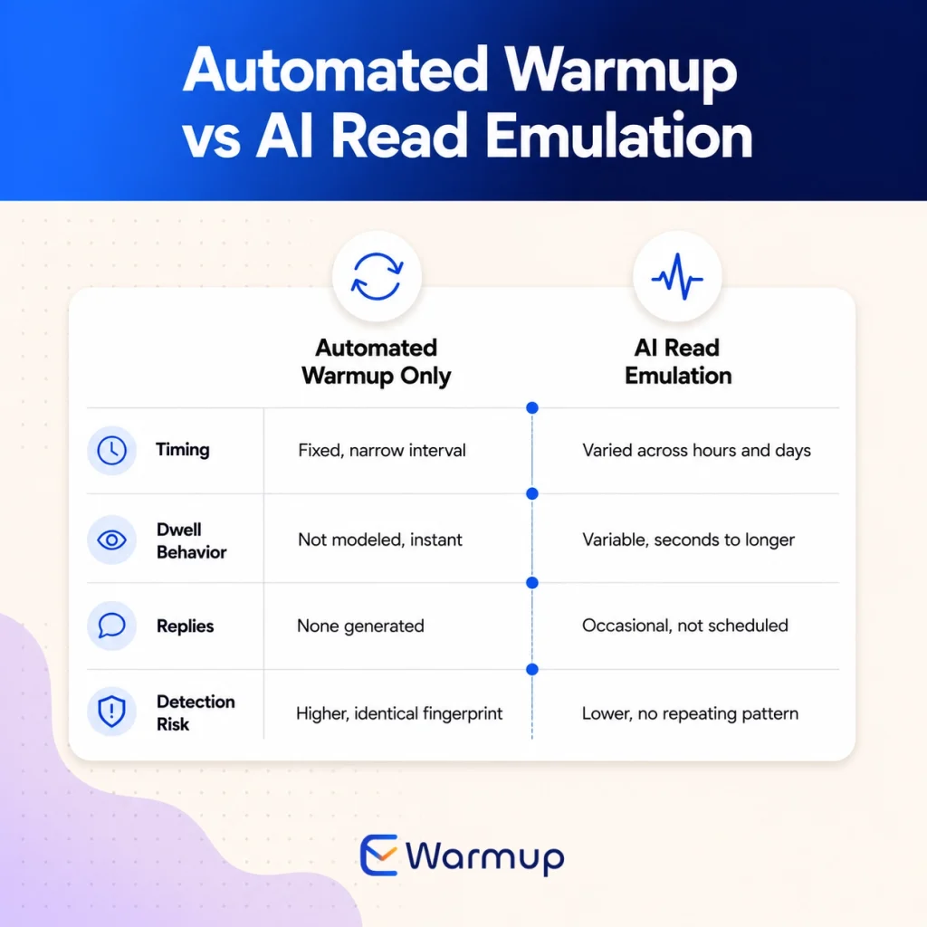 automated email warmup vs ai read emulation